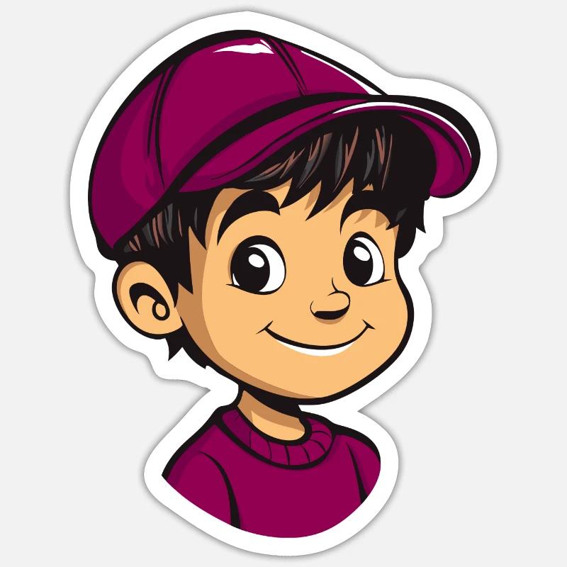 School boy first grader Sticker size S (10 x 10 cm)