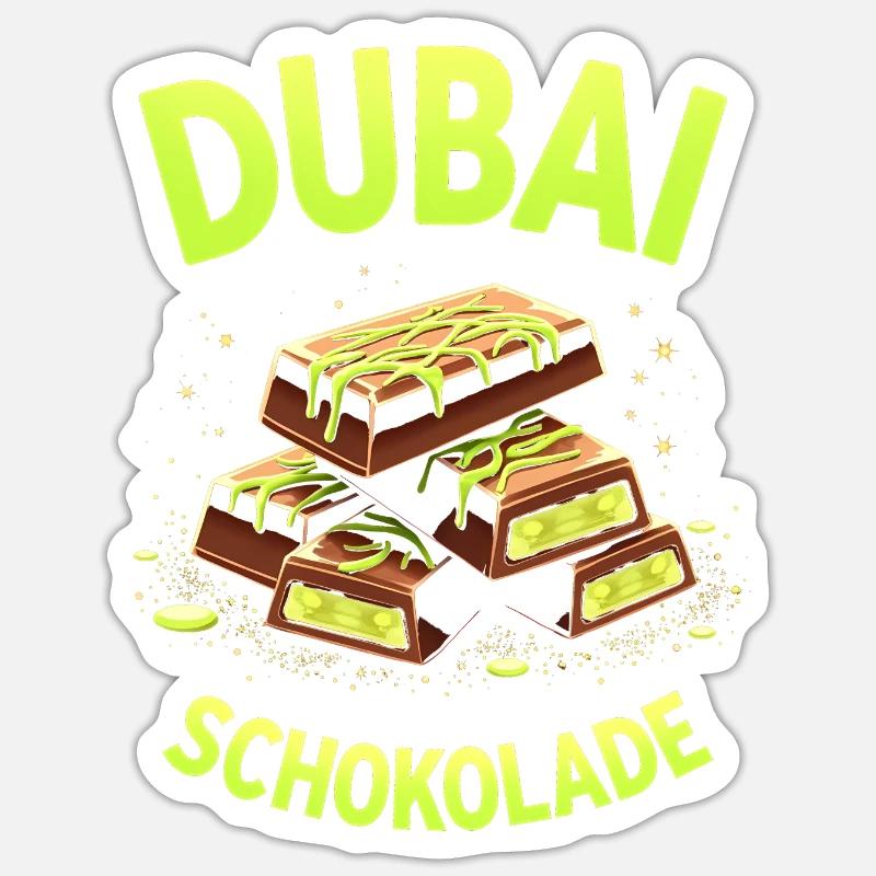 Dubai-Schokolade - Schokolade-Meme - Sticker Größe S (10 x 10 cm) - Mattweiß