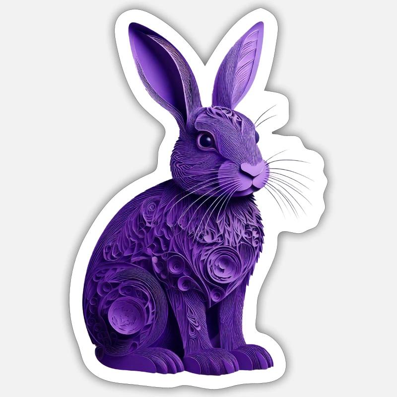 Rabbit violet - Sticker size S (10 x 10 cm) - white matte