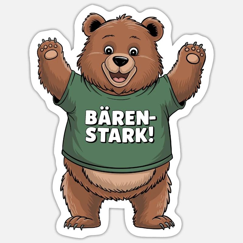 Bärenstarke Freude - Sticker Größe S (10 x 10 cm) - Mattweiß