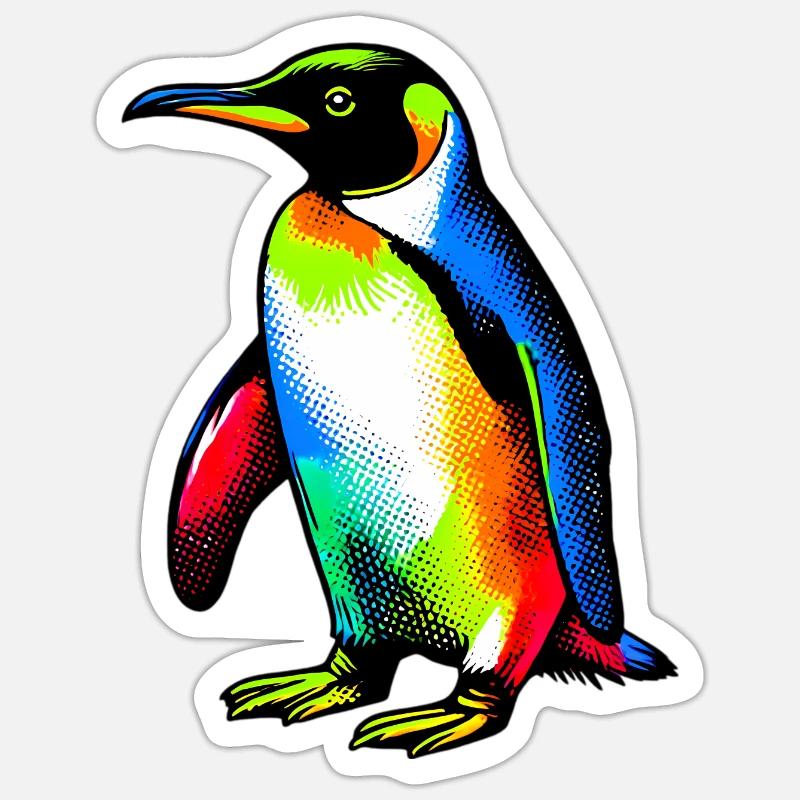 Pinguin - Sticker Größe S (10 x 10 cm) - Mattweiß