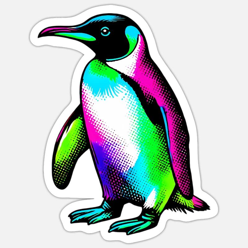 Pinguin - Sticker Größe S (10 x 10 cm) - Mattweiß