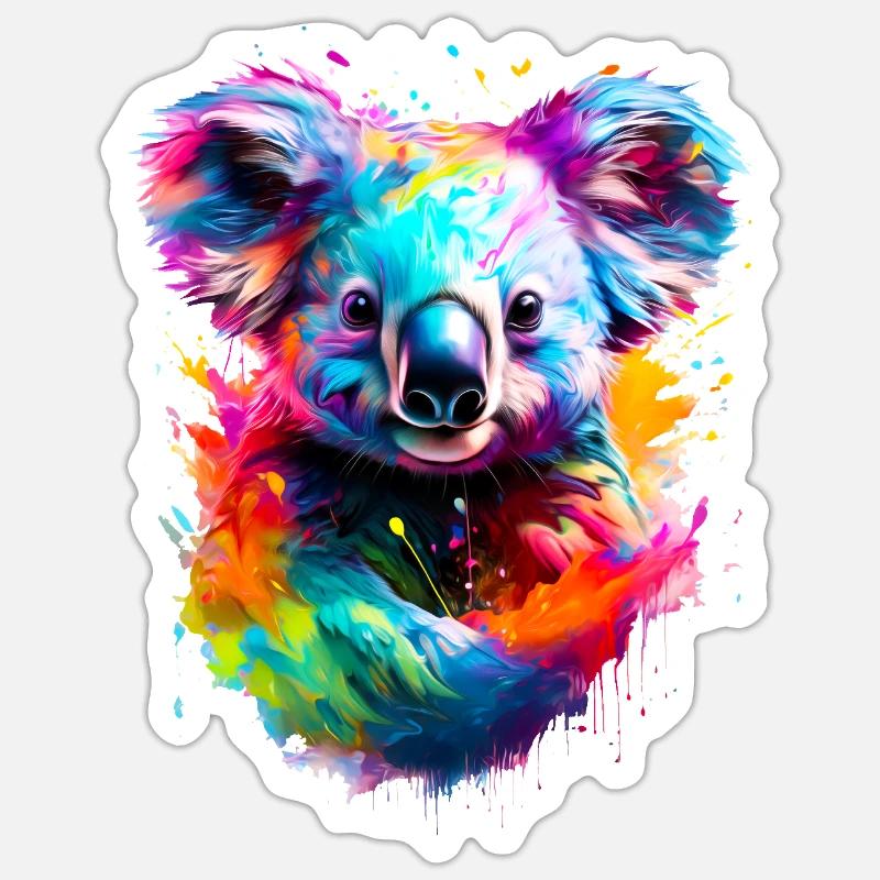 Painted Koala - Sticker size S (10 x 10 cm) - white matte