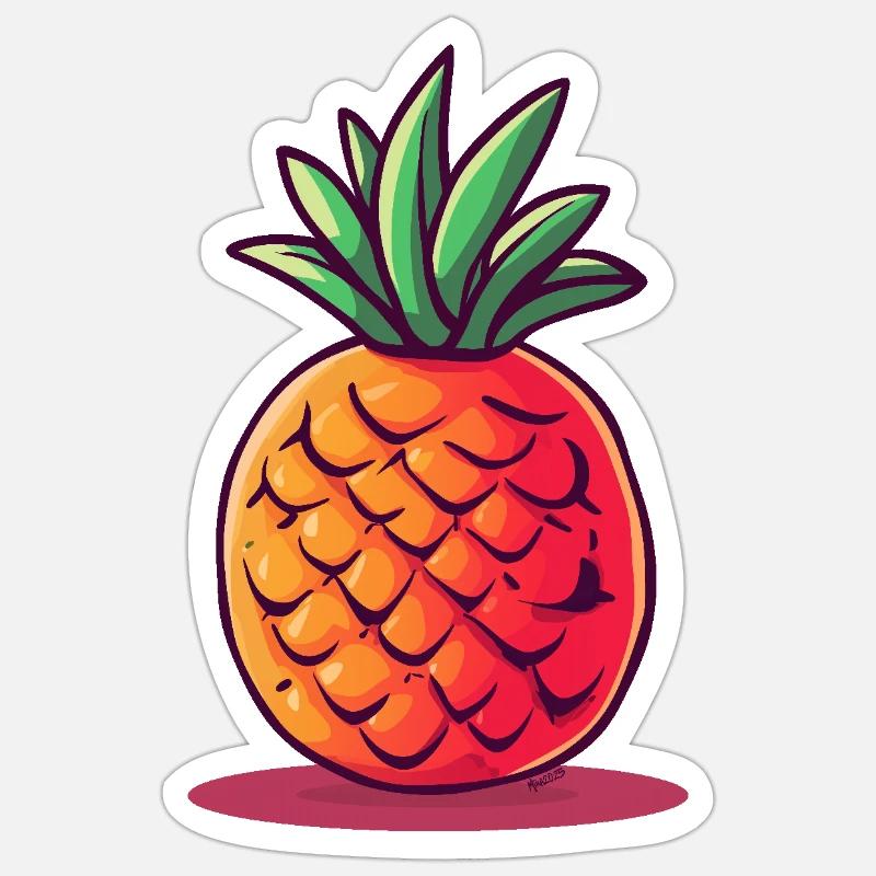 Pineapple - Sticker size S (10 x 10 cm) - white matte