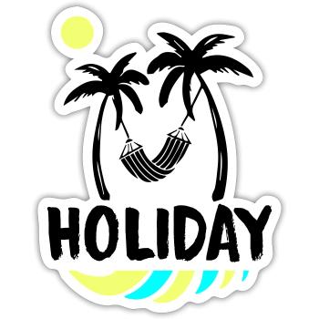 Palms Relax Holiday - Sticker size S (10 x 10 cm) - white matte - Front