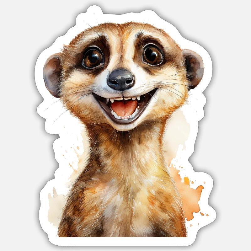 Suricate - Sticker taille S (10 x 10 cm) - blanc mat