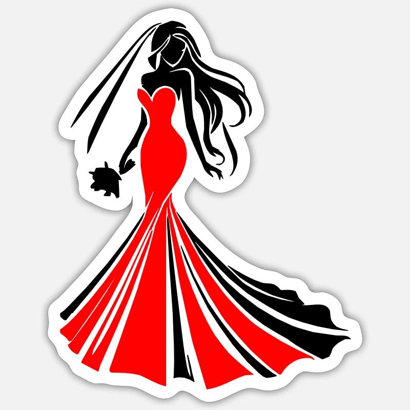 Braut - Sticker Größe S (10 x 10 cm) - Mattweiß