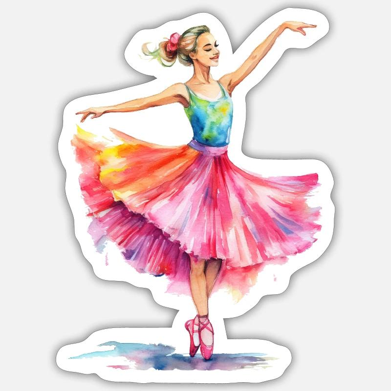 Danseur - Sticker taille S (10 x 10 cm) - blanc mat