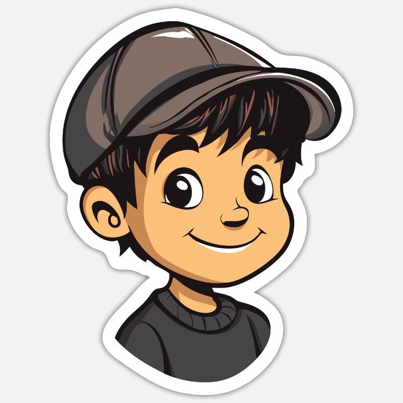 Écolier Garçon Cool - Sticker taille S (10 x 10 cm) - blanc mat