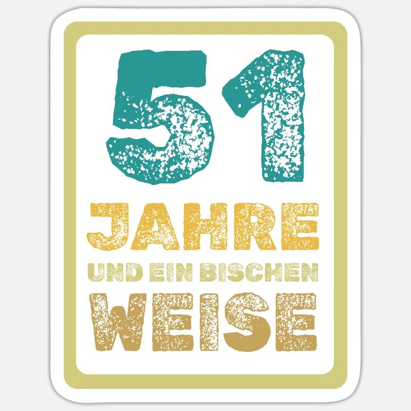 51 ans - Sticker taille S (10 x 10 cm) - blanc mat