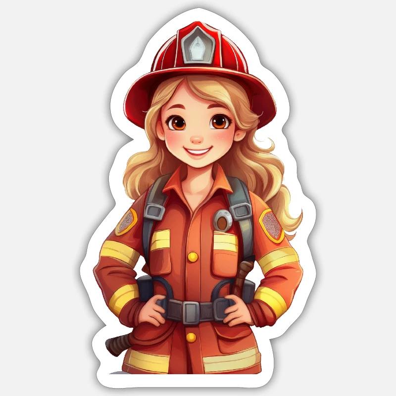 Pompière - Sticker taille S (10 x 10 cm) - blanc mat