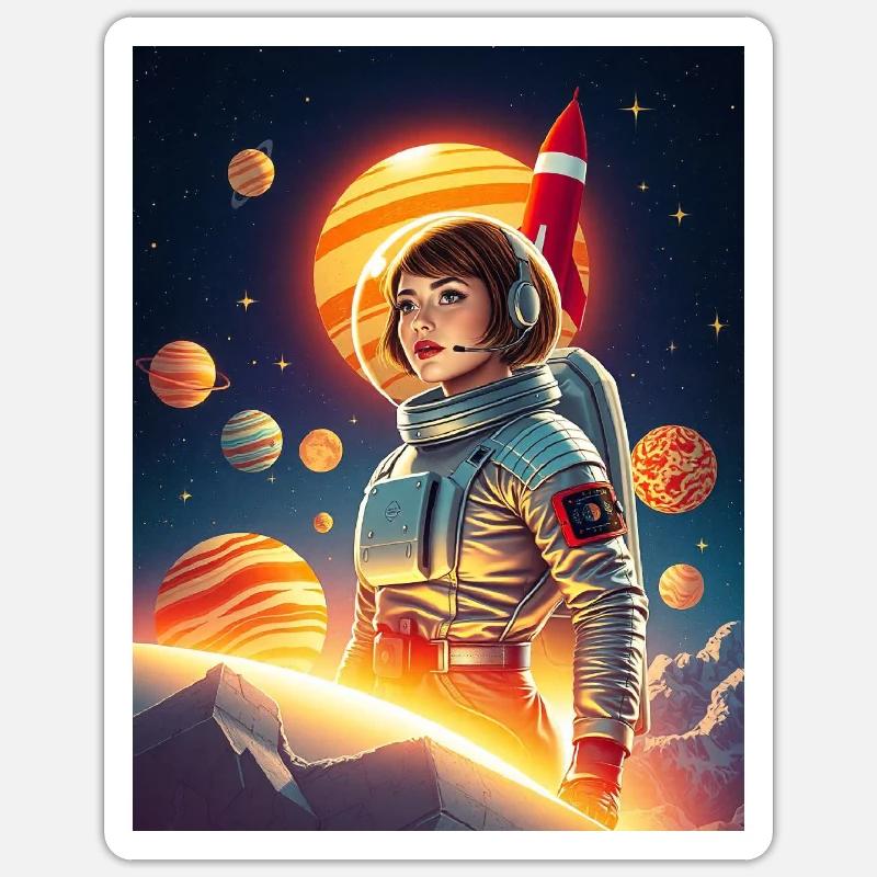 Astronaut in space - Sticker size S (10 x 10 cm) - white matte