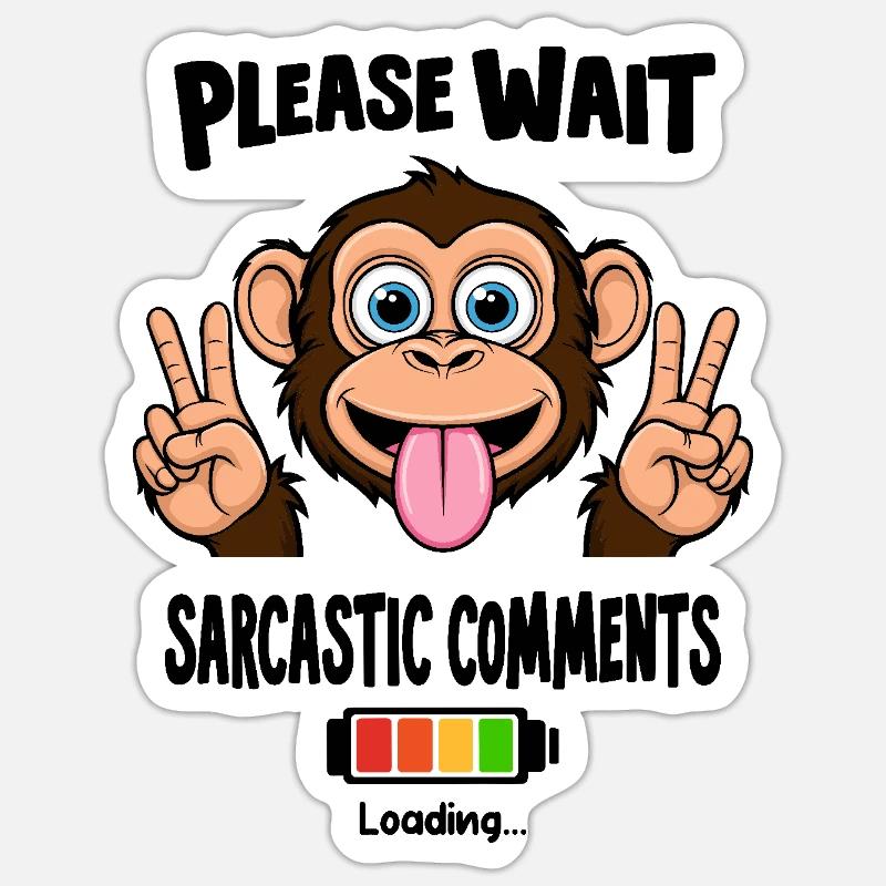 Funny Monkey - Sticker size S (10 x 10 cm) - white matte
