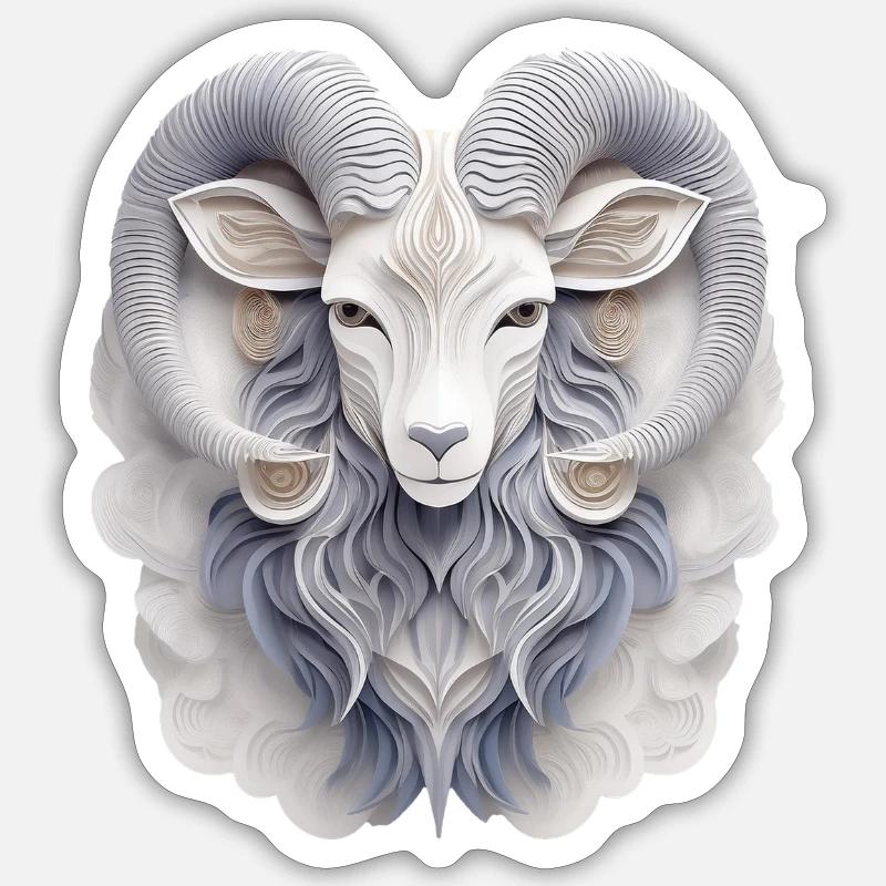 Sternzeichen Widder - Sticker Größe S (10 x 10 cm) - Mattweiß