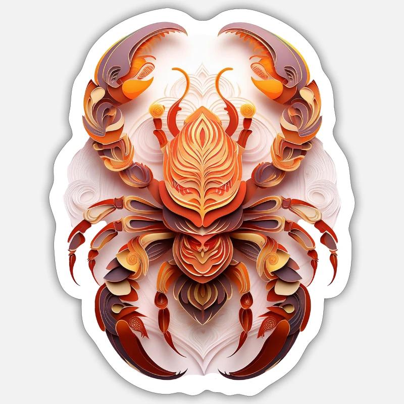Sternzeichen Scorpion - Sticker Größe S (10 x 10 cm) - Mattweiß
