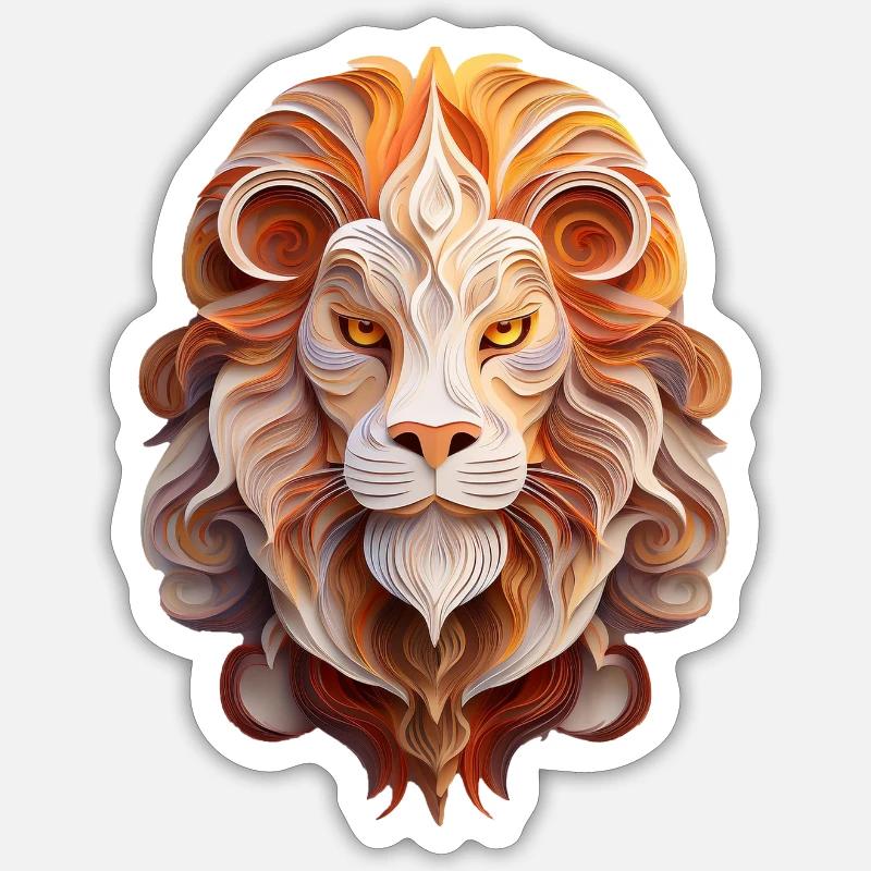 Sternzeichen Löwe - Sticker Größe S (10 x 10 cm) - Mattweiß