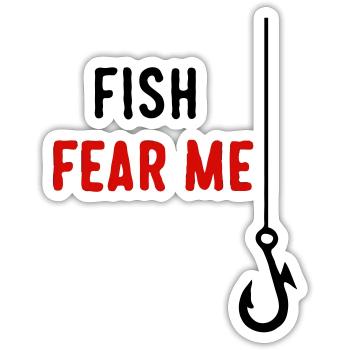 Fish Fear Me - Sticker size S (10 x 10 cm) - white matte - Front
