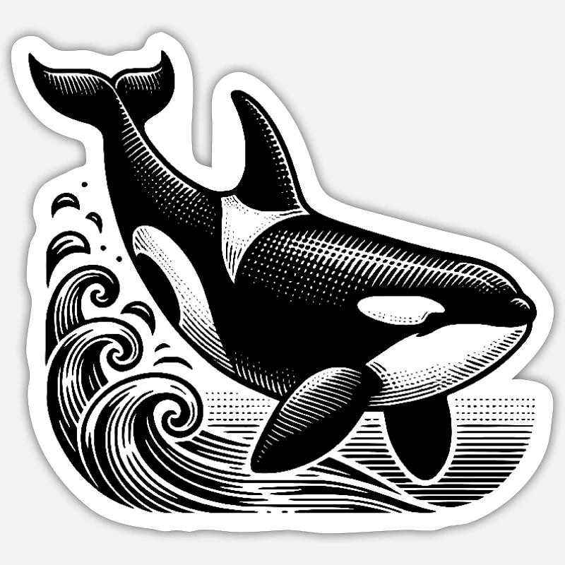 Mighty Orca - Sticker size S (10 x 10 cm) - white matte