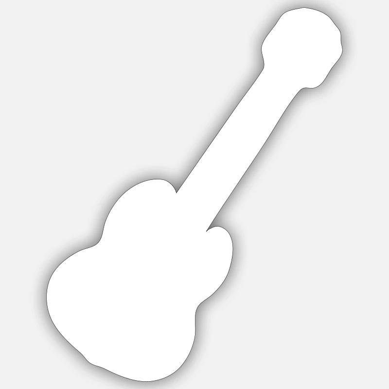guitare - Sticker taille S (10 x 10 cm) - blanc mat