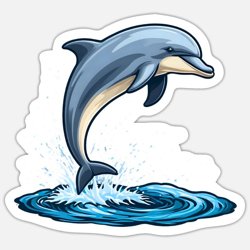 Dauphin Sticker taille S (10 x 10 cm)