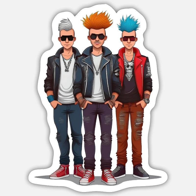 Three Punks Sticker size S (10 x 10 cm)