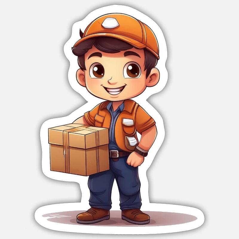 Parcel carrier - Sticker size S (10 x 10 cm) - white matte