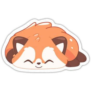 Bezaubernder Roter Panda - Sticker Größe S (10 x 10 cm) - Mattweiß - Vorne