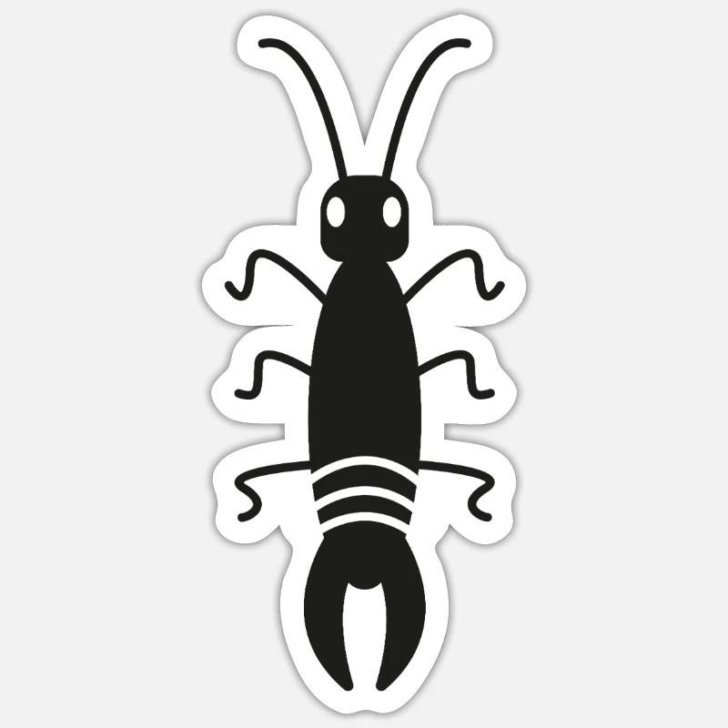 Curious and Unique Earworm - Sticker size S (10 x 10 cm) - white matte