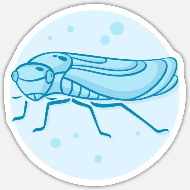 Lebendige Springende Zikade Sticker Größe S (10 x 10 cm)