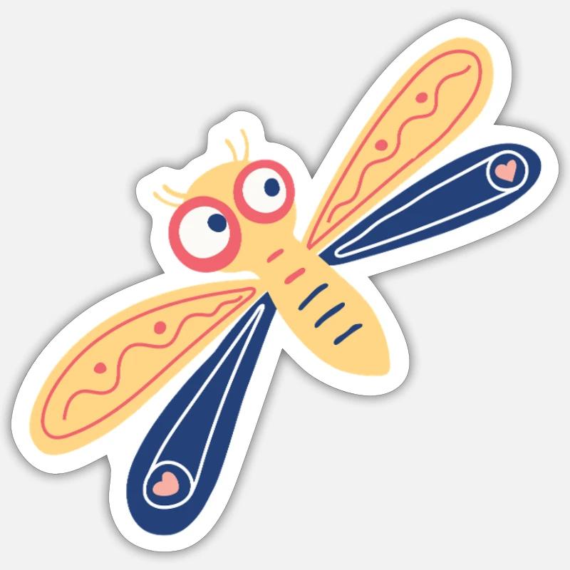 Delicate damselfly - Sticker size S (10 x 10 cm) - white matte