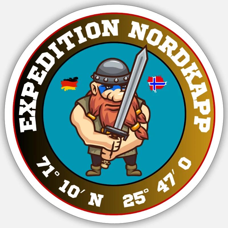NORDKAPP - Sticker Größe S (10 x 10 cm) - Mattweiß