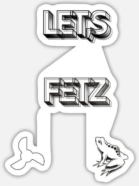 Lets fetz - Sticker Größe S (10 x 10 cm) - Mattweiß