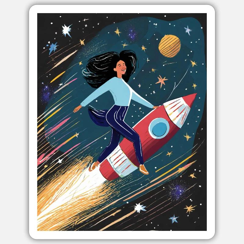 Rocket Flight - Sticker size S (10 x 10 cm) - white matte