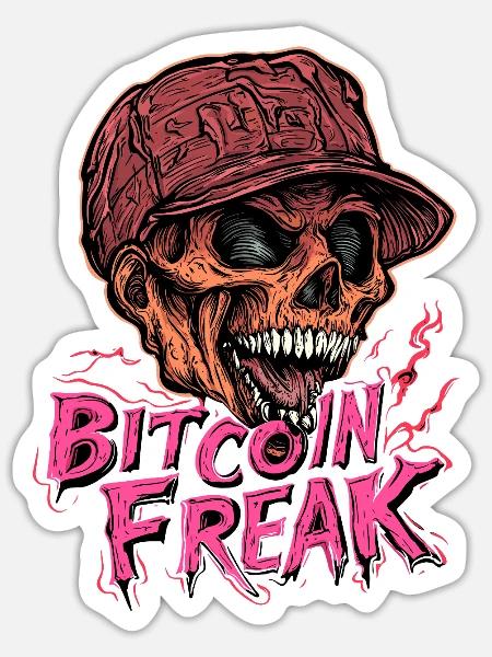 Bitcoin Freak ComicCoin Bullrun - Sticker Größe S (10 x 10 cm) - Mattweiß