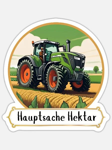Hauptsache Hektar – Perfekt für Landwirte & Bauern - Sticker Größe S (10 x 10 cm) - Mattweiß