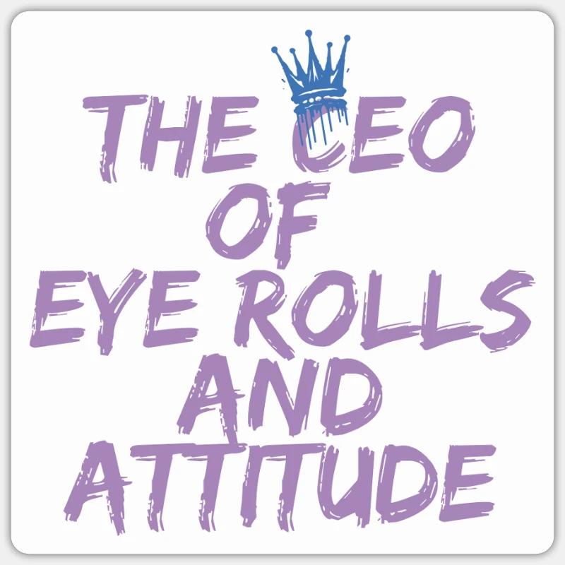PDG d’Eye Roll - Sticker taille S (10 x 10 cm) - blanc mat