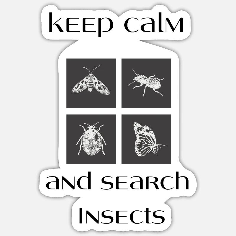 keep calm insects - Sticker Größe S (10 x 10 cm) - Mattweiß