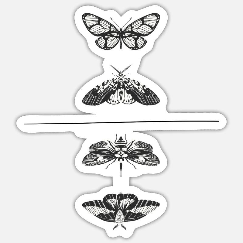 Butterfly - Sticker Größe S (10 x 10 cm) - Mattweiß