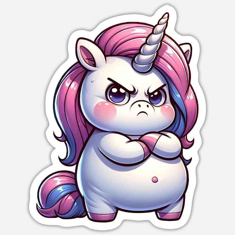 Oh grosse licorne Sticker taille S (10 x 10 cm)