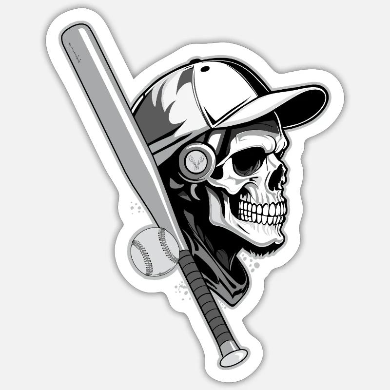 BASEBALL-HACKFLEISCH - Sticker Größe S (10 x 10 cm) - Mattweiß