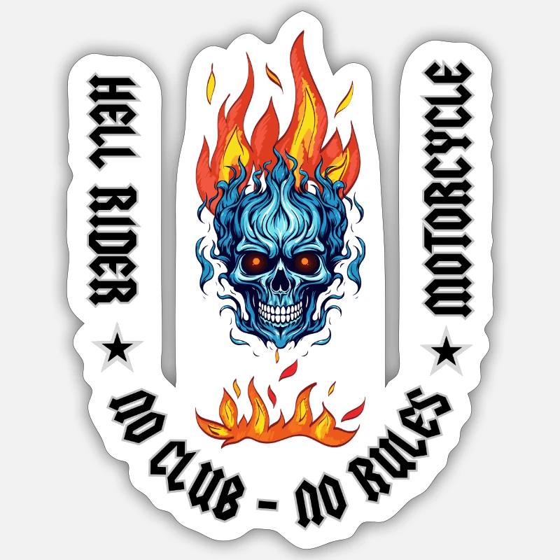 Hell Rider - Sticker Größe S (10 x 10 cm) - Mattweiß