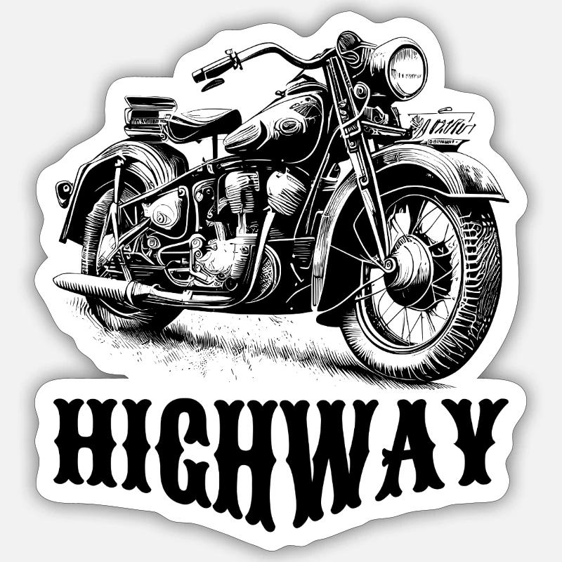 Highway - Sticker size S (10 x 10 cm) - white matte