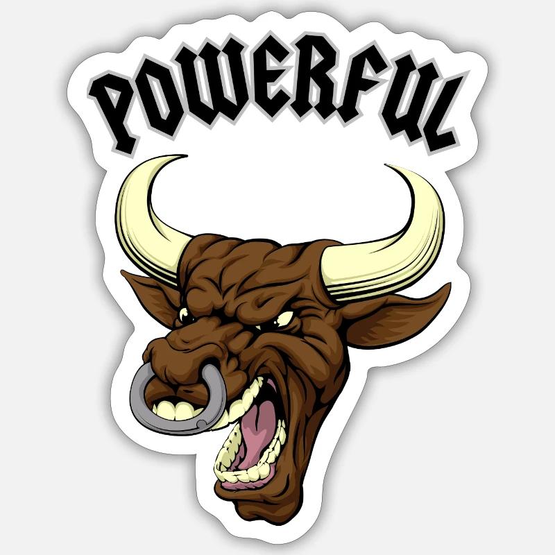 Powerful - Sticker Größe S (10 x 10 cm) - Mattweiß