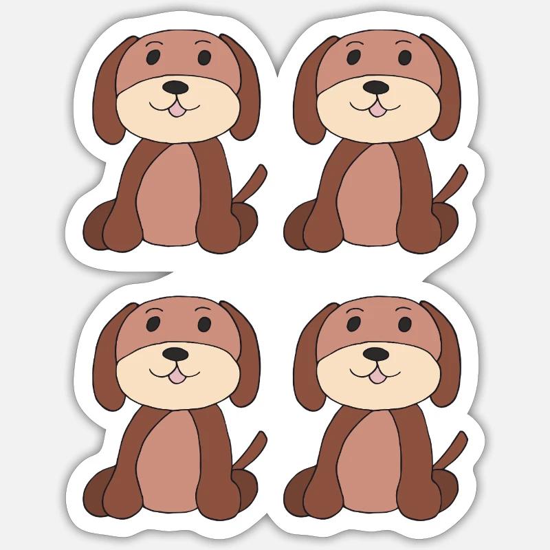 hunde viererpack Sticker Größe S (10 x 10 cm)