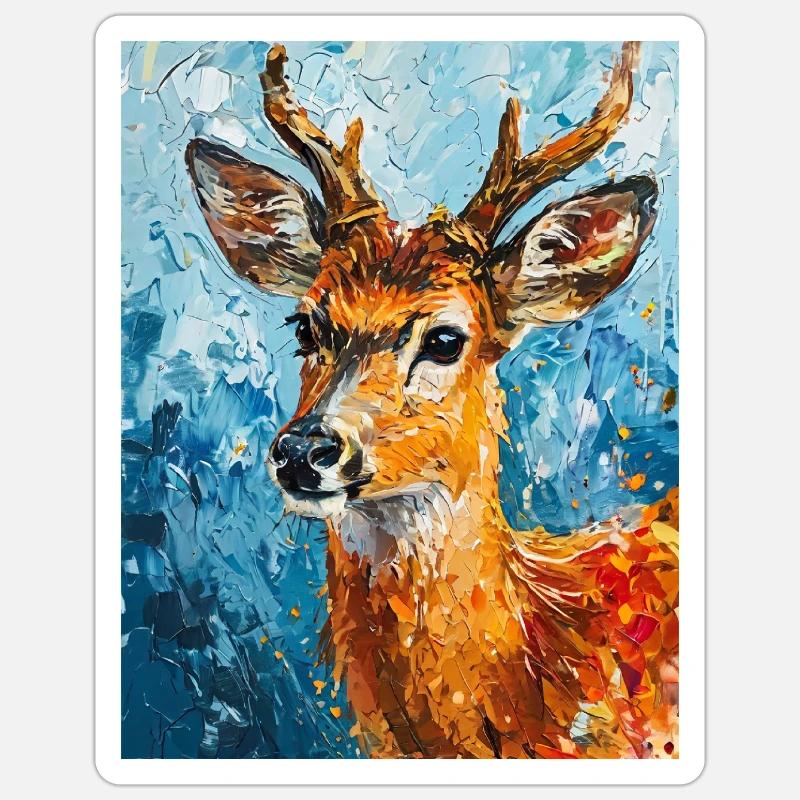 Deer image Sticker size S (10 x 10 cm)