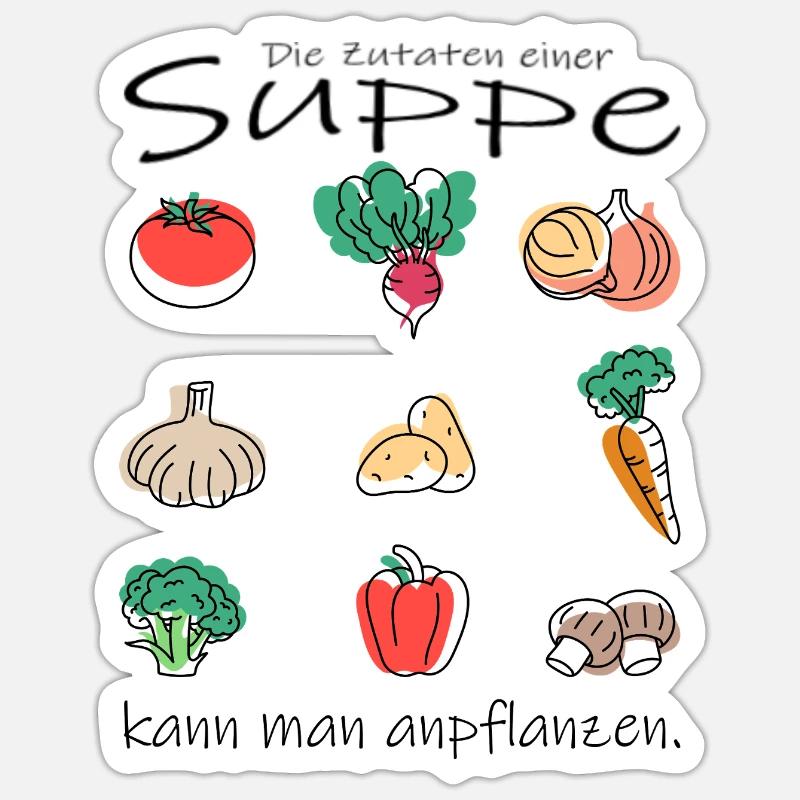 Vegetable soup - Sticker size S (10 x 10 cm) - white matte