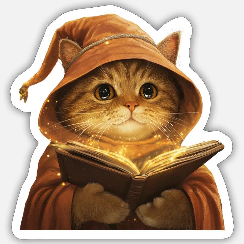 Chat de lecture - Sticker taille S (10 x 10 cm) - blanc mat