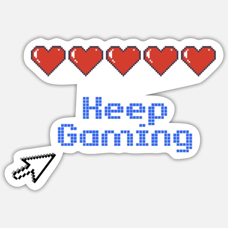 keep Gaming Geschenk - Sticker Größe S (10 x 10 cm) - Mattweiß