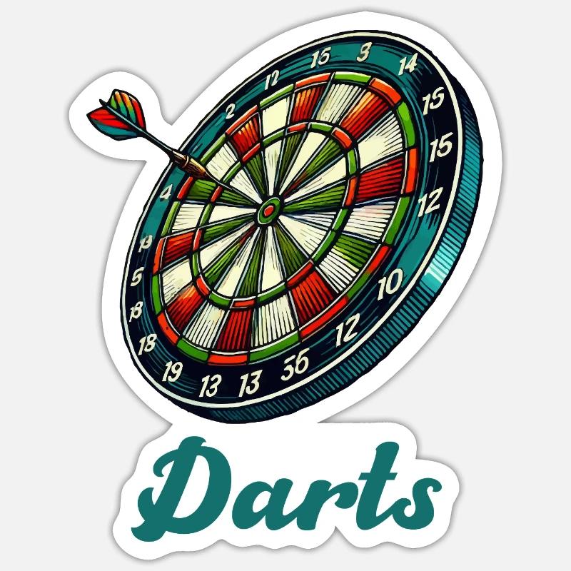 Dartboard Darts - Sticker size S (10 x 10 cm) - white matte