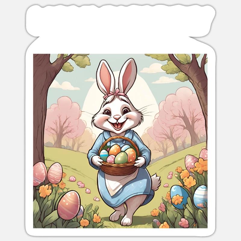 Hase Mutter Ostern Geschenk Sticker Größe S (10 x 10 cm)